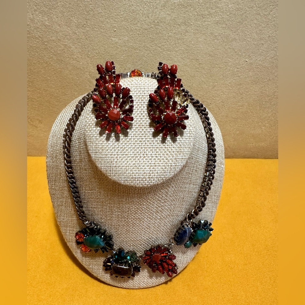 Rodrigo Otazu Rhinestone Necklace and Earring Set